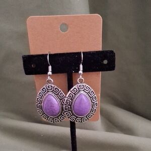 Paparazzi Purple and Silver Teardrop Earrings